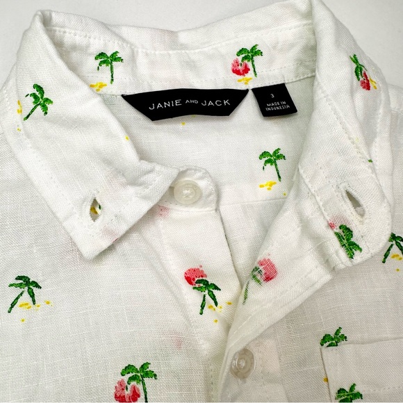 Janie and Jack Palm Tree Linen Shirt - Picture 4 of 12